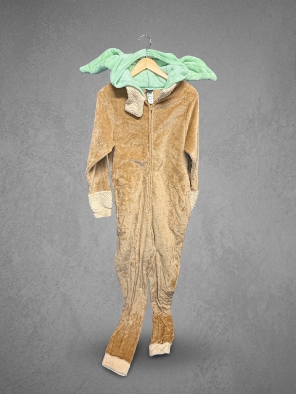 STAR WARS Grogu Baby Yoda Sleepwear PJs Cosplay Size L 12-14 Fuzzy Fleece Hoodie